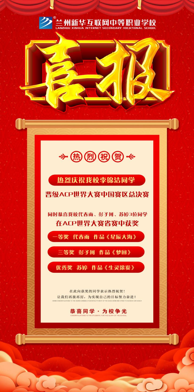 喜報！恭喜蘭州新華學子在ACP世界大賽中獲得優異成績